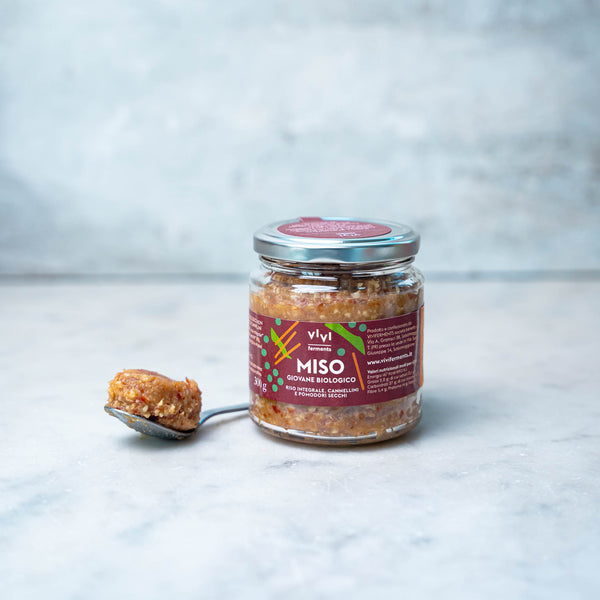 MISO GIOVANE BIOLOGICO. RISO INTEGRALE, CANNELLINI E POMODORI SECCHI