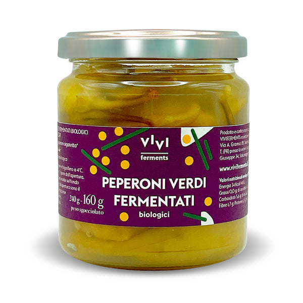 Poivrons verts fermentés biologiques