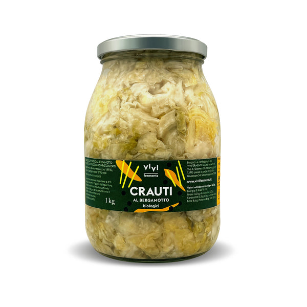Organic BERGAMOT SAUERKRAUT (1kg jar)