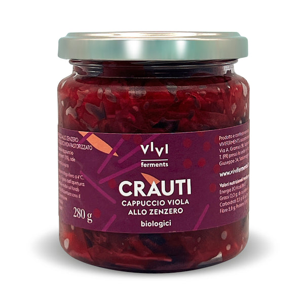CRAUTI DI CAPPUCCIO VIOLA ALLO ZENZERO biologici