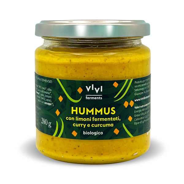 HUMMUS CON LIMONI FERMENTATI, CURRY E CURCUMA biologico