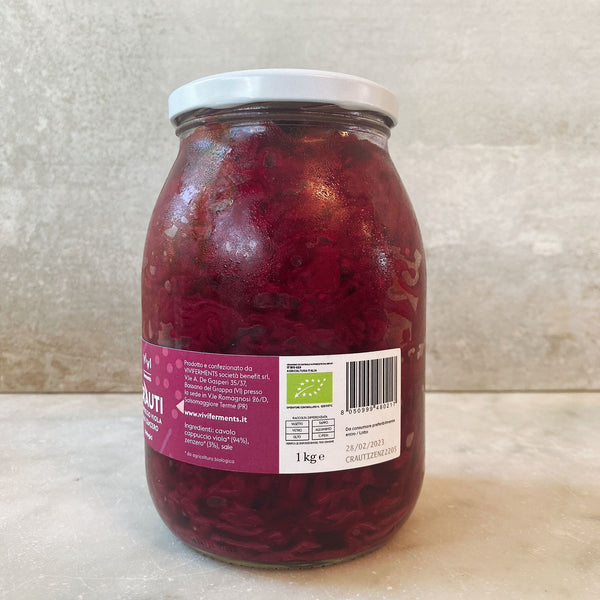 CRAUTI DI CAPPUCCIO VIOLA ALLO ZENZERO biologici (vaso da 1 kg)